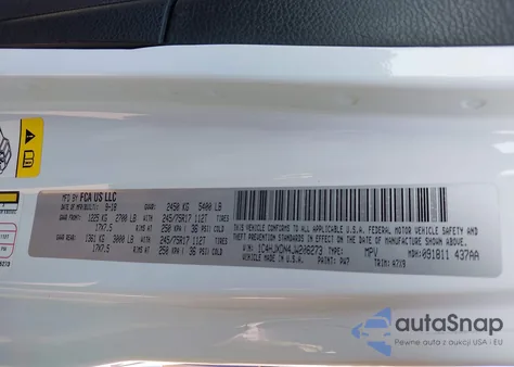 2018 Jeep Wrangler Unlimited Sport S 4X4 z USA, uszkodzony, nr VIN 1C4HJXDN4JW206273